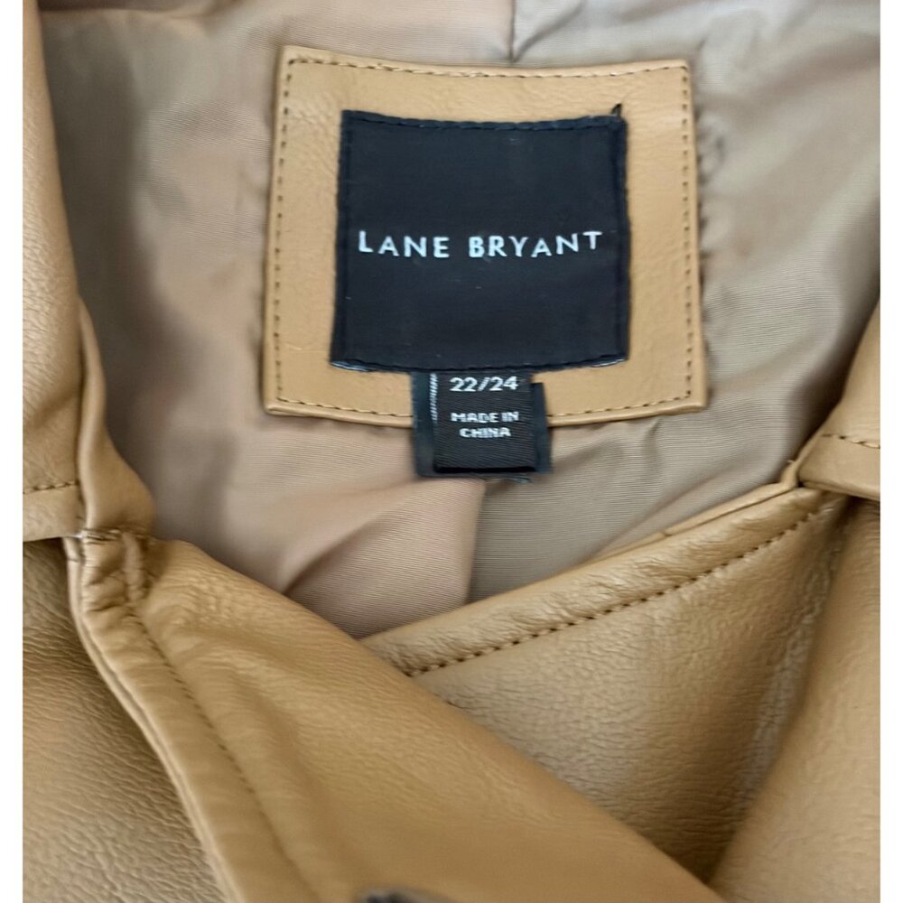 Lane Bryant Faux Leather Moto Jacket 22/24 Camel - Picture 8 of 12